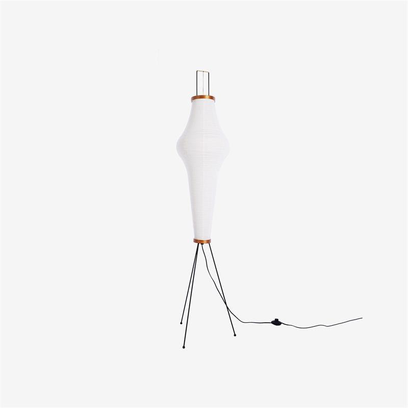 Vloerlamp Japandi Stijl met Rijstpapieren Kap en Driepoot Statief