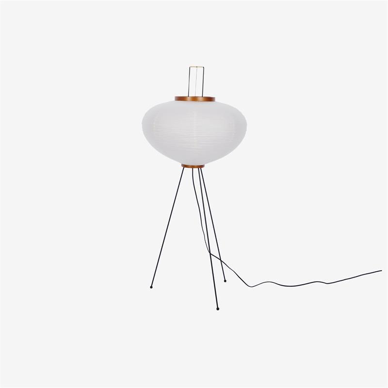 Vloerlamp Japandi Stijl met Rijstpapieren Kap en Driepoot Statief