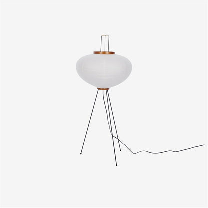 Vloerlamp Japandi Stijl met Rijstpapieren Kap en Driepoot Statief