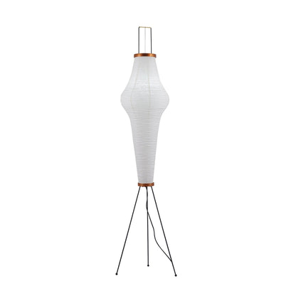 Vloerlamp Japandi Stijl met Rijstpapieren Kap en Driepoot Statief