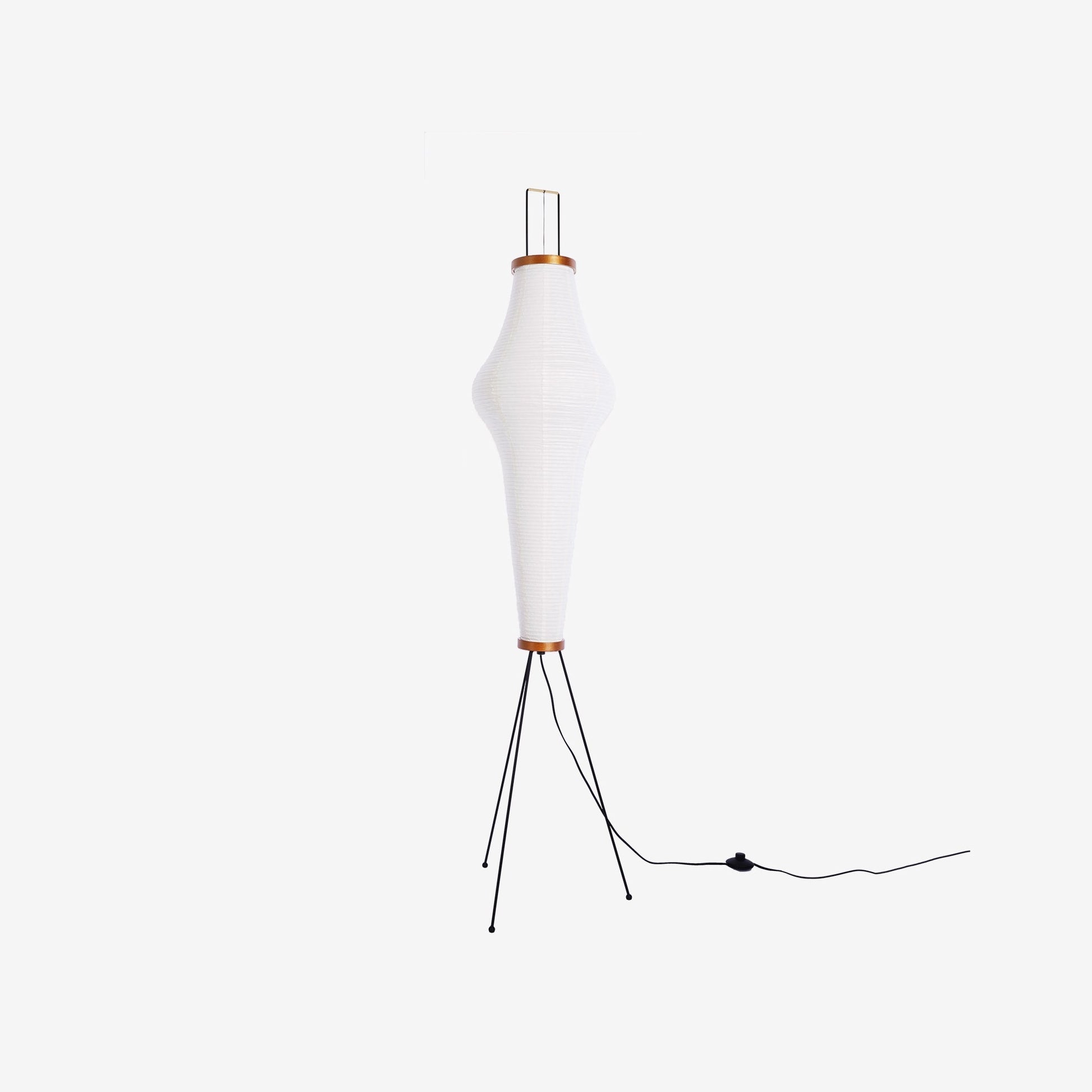Vloerlamp Japandi Stijl met Rijstpapieren Kap en Driepoot Statief