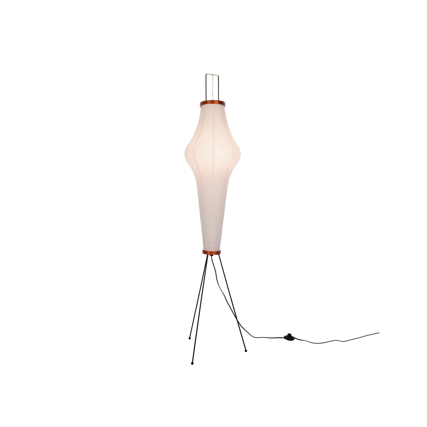 Vloerlamp Japandi Stijl met Rijstpapieren Kap en Driepoot Statief