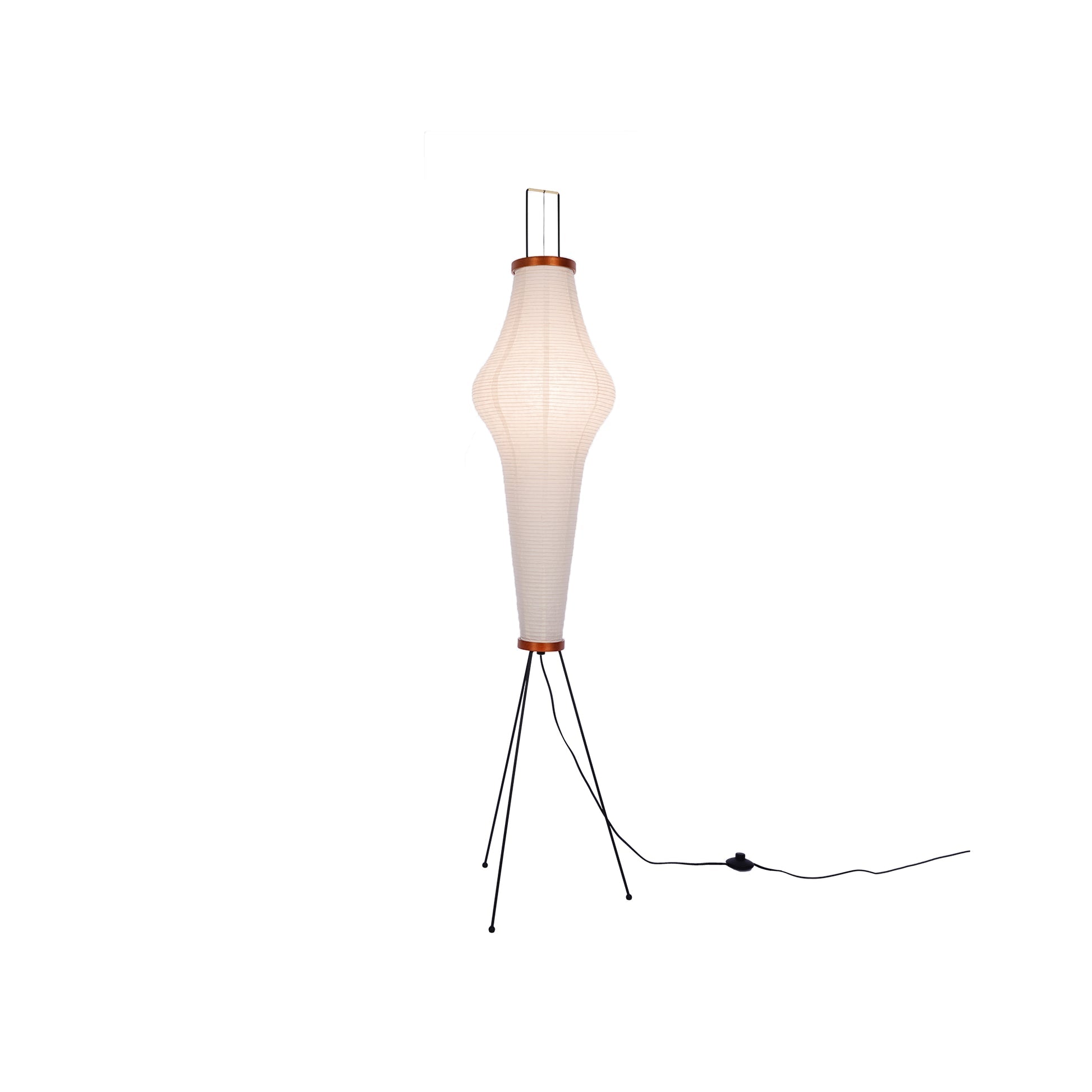 Vloerlamp Japandi Stijl met Rijstpapieren Kap en Driepoot Statief