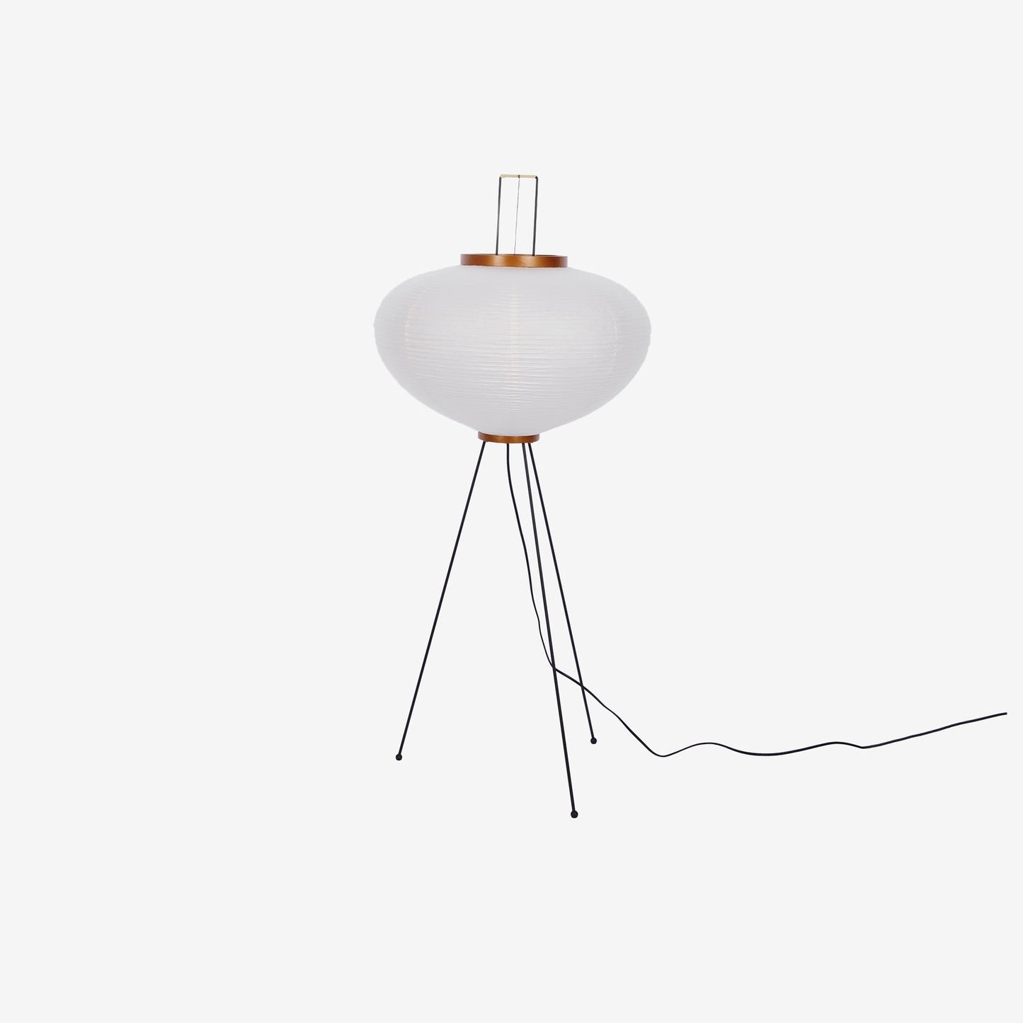 Vloerlamp Japandi Stijl met Rijstpapieren Kap en Driepoot Statief
