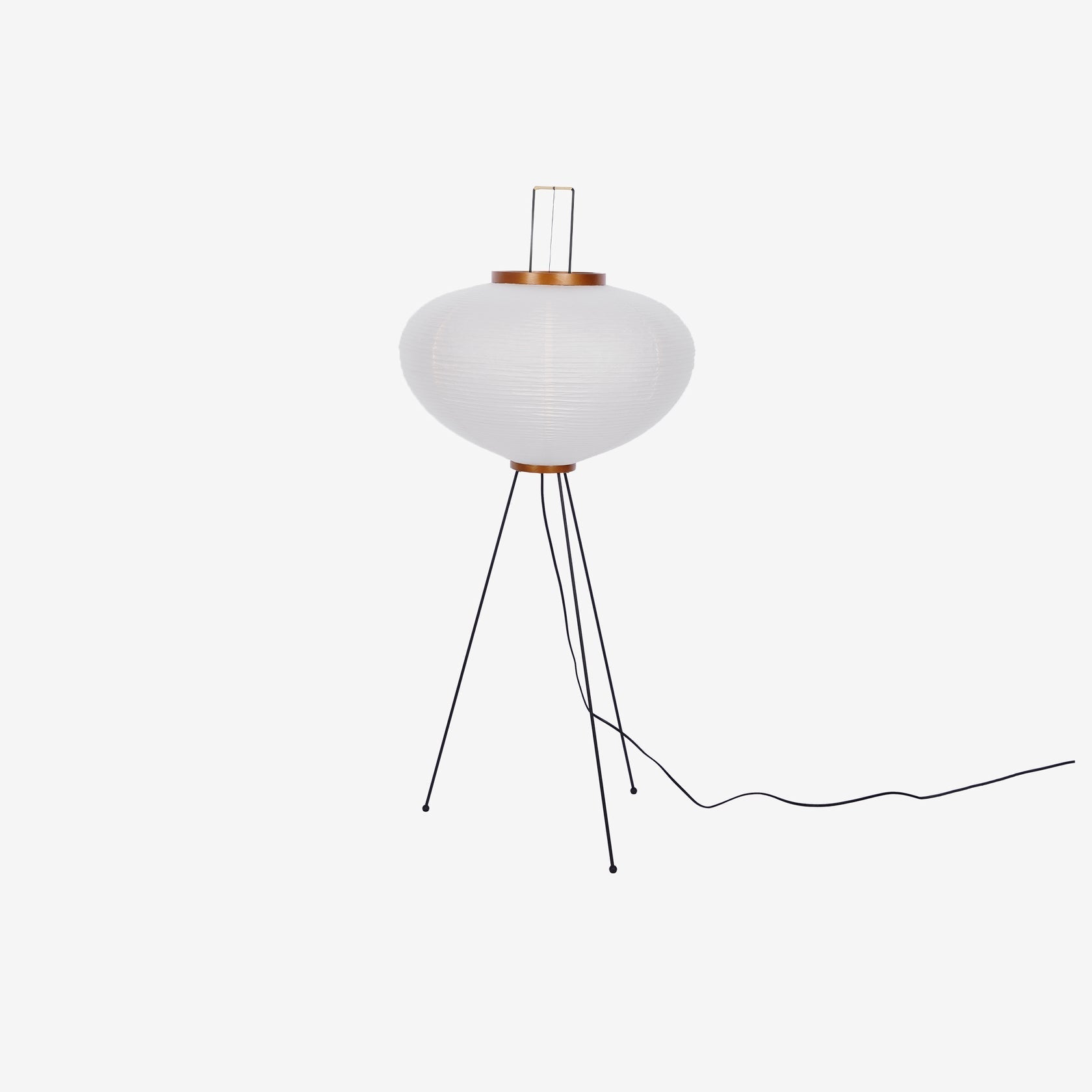 Vloerlamp Japandi Stijl met Rijstpapieren Kap en Driepoot Statief