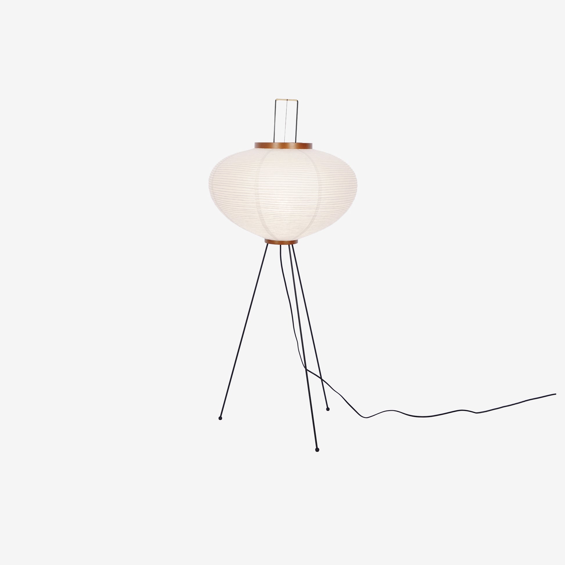 Vloerlamp Japandi Stijl met Rijstpapieren Kap en Driepoot Statief