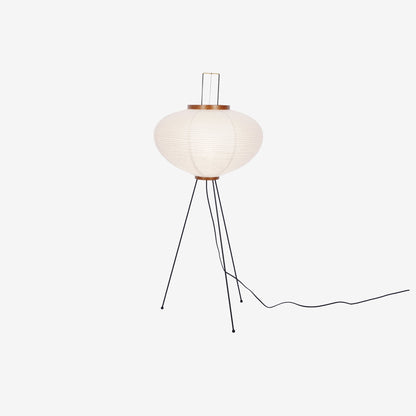 Vloerlamp Japandi Stijl met Rijstpapieren Kap en Driepoot Statief