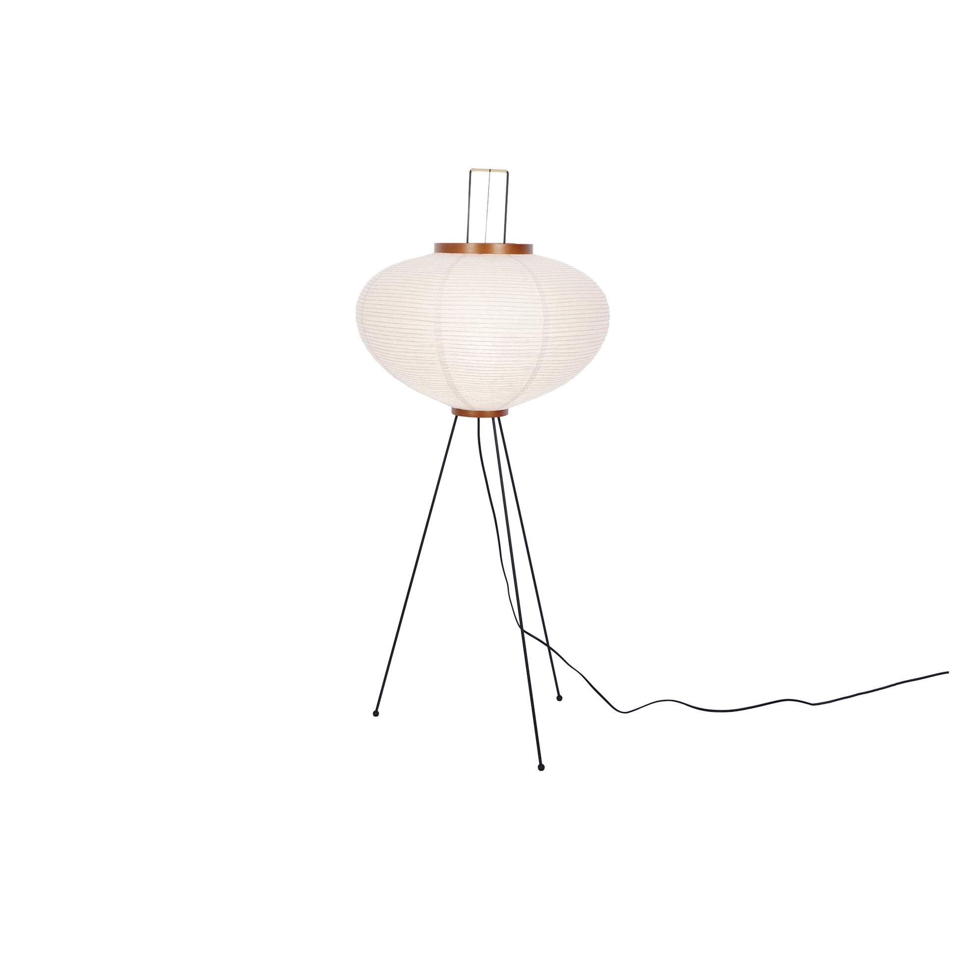 Vloerlamp Japandi Stijl met Rijstpapieren Kap en Driepoot Statief