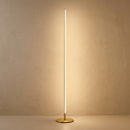 Vloerlamp Minimalistisch met Verticale LED Strip en Ronde Voet