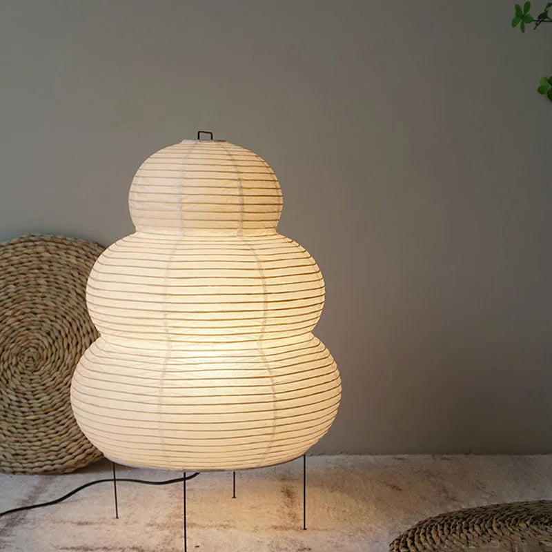 Vloerlamp Rijstpapier Japans Dimbaar met Metalen Frame