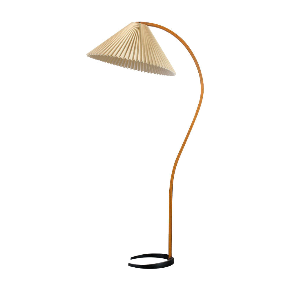 Vloerlamp Scandinavisch met Geplisseerde Kap en Boogvorm