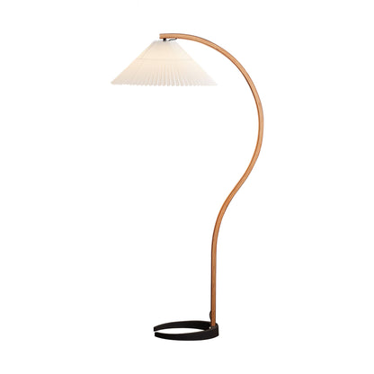 Vloerlamp Scandinavisch met Geplisseerde Kap en Boogvorm ##POS:122##