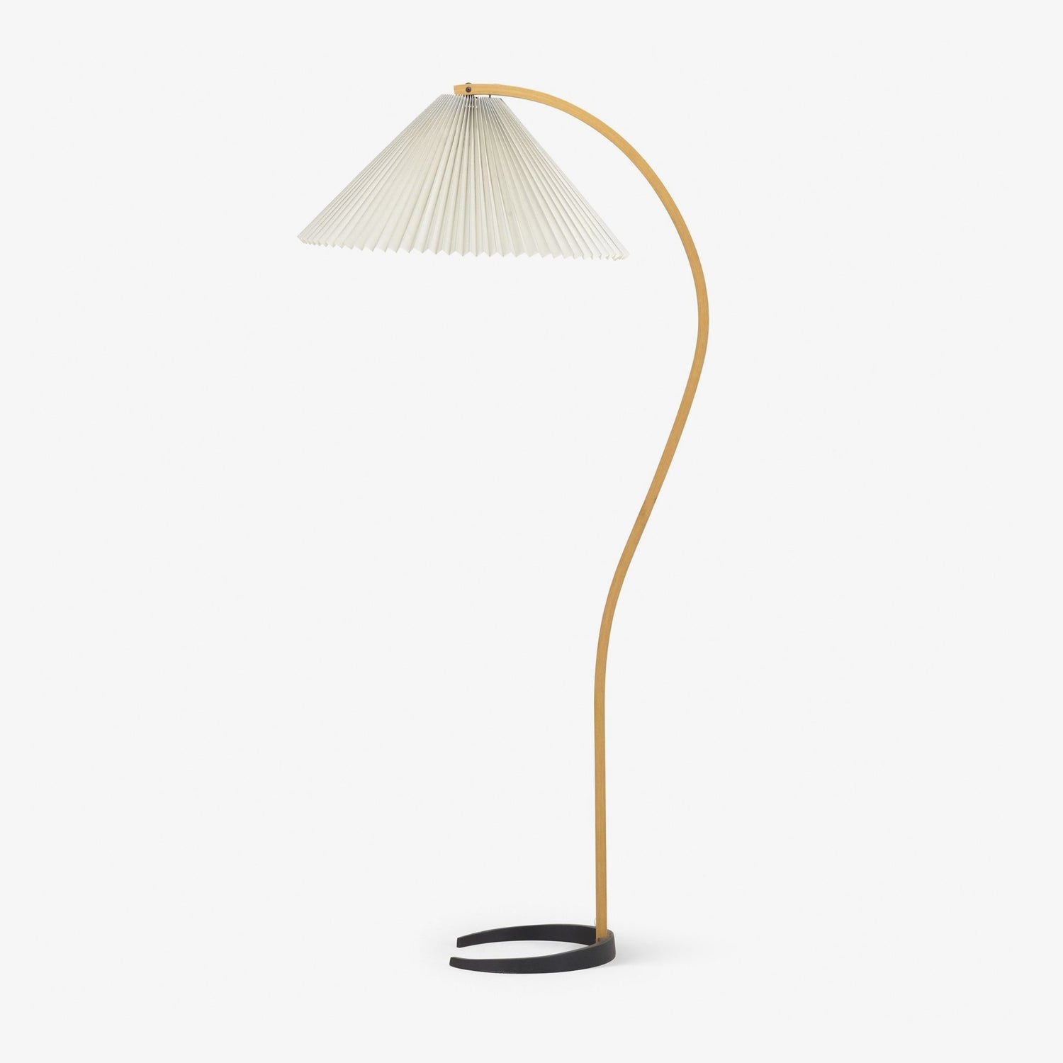 Vloerlamp Scandinavisch met Geplisseerde Kap en Boogvorm
