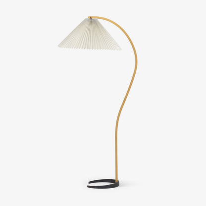 Vloerlamp Scandinavisch met Geplisseerde Kap en Boogvorm