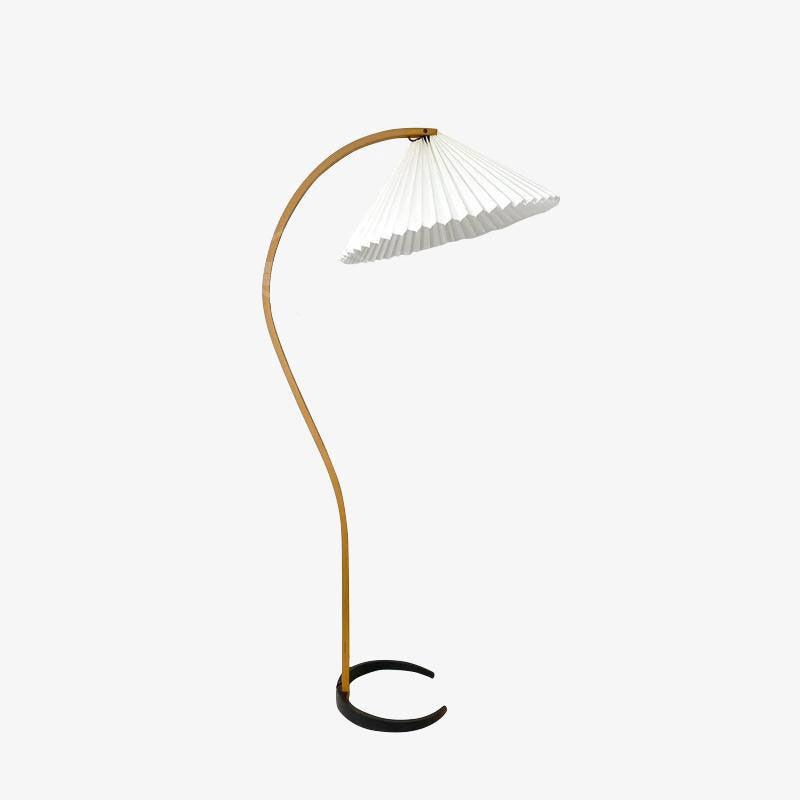 Vloerlamp Scandinavisch met Geplisseerde Kap en Boogvorm