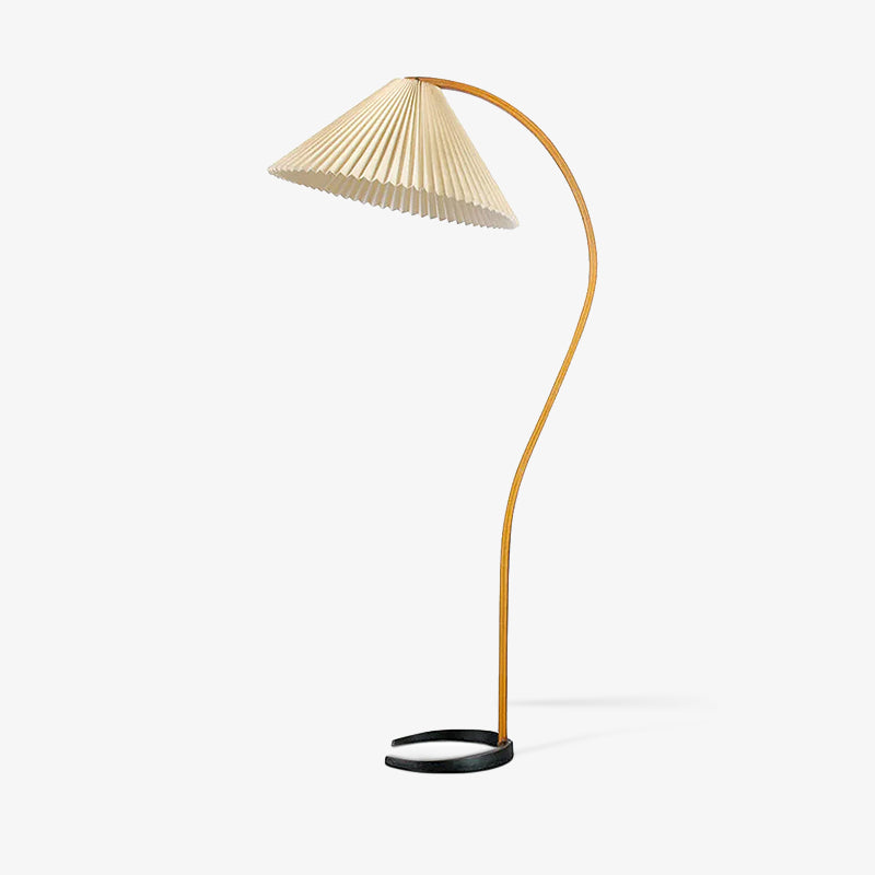 Vloerlamp Scandinavisch met Geplisseerde Kap en Boogvorm