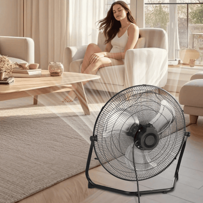 Vloerventilator Industrieel met 3 Snelheidsstanden en 360° Kantelbaar Rooster