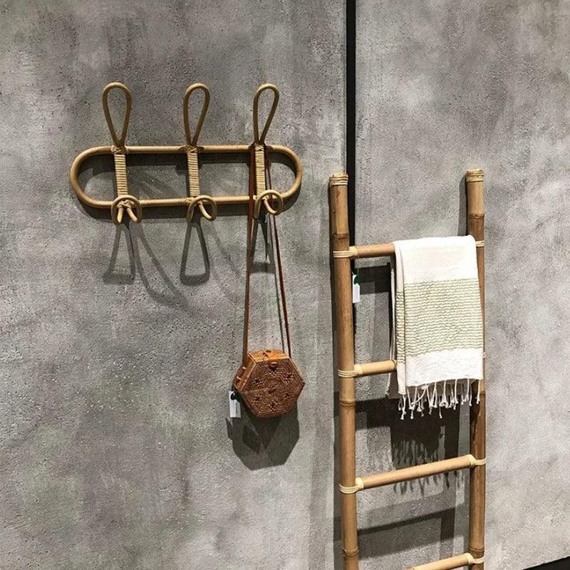 Wandhaak Rotan Boho met Gevlochten Detail voor Hal en Slaapkamer