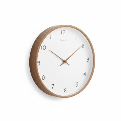 Wandklok Scandinavisch Minimalistisch met Houten Rand en Stil Uurwerk