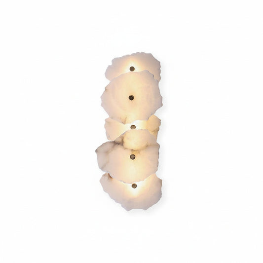 Wandlamp Art Deco met Alabasten Kappen en Geïntegreerde LED
