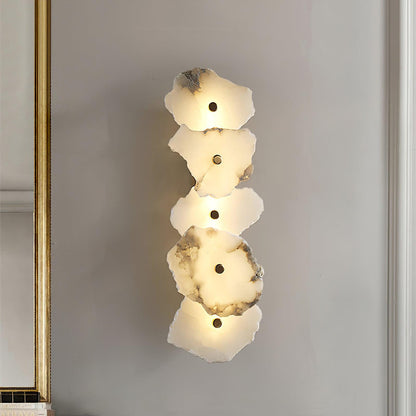 Wandlamp Art Deco met Alabasten Kappen en Geïntegreerde LED