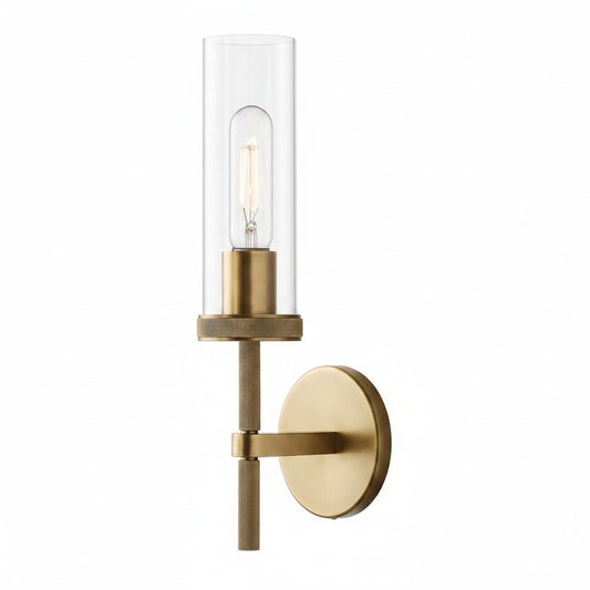 Wandlamp Art Deco met Cilindervormige Glazen Kap en Geribbelde Details ##POS:1##