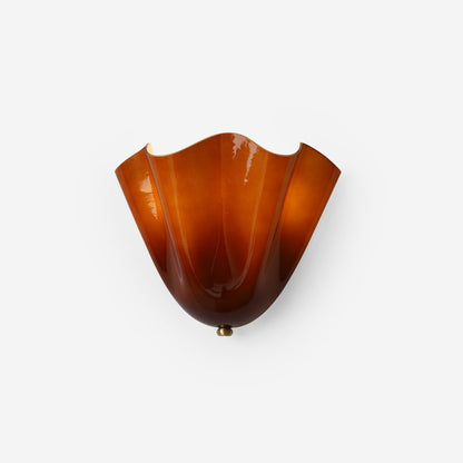 Wandlamp Art Deco met Geblazen Glas en Organische Bloemenvorm