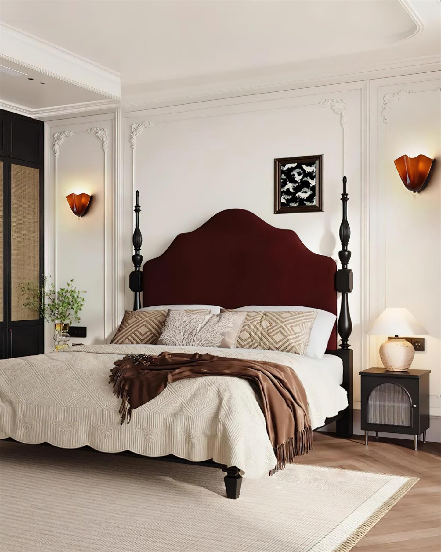 Wandlamp Art Deco met Geblazen Glas en Organische Bloemenvorm