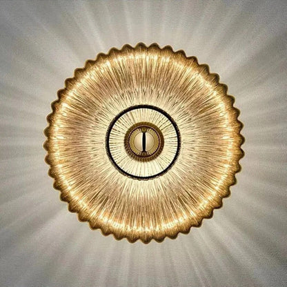 Wandlamp Art Deco met Geribbeld Glas en Stralend Lichtpatroon