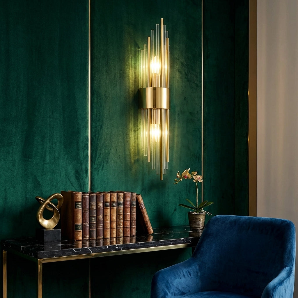 Wandlamp Art Deco met Glazen Staven en 3 Kleurtemperaturen