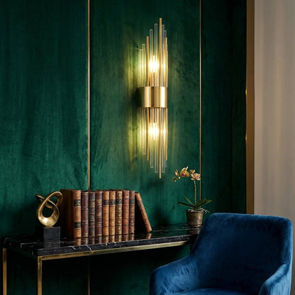 Wandlamp Art Deco met Glazen Staven en 3 Kleurtemperaturen