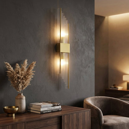 Wandlamp Art Deco met Glazen Staven en 3 Kleurtemperaturen