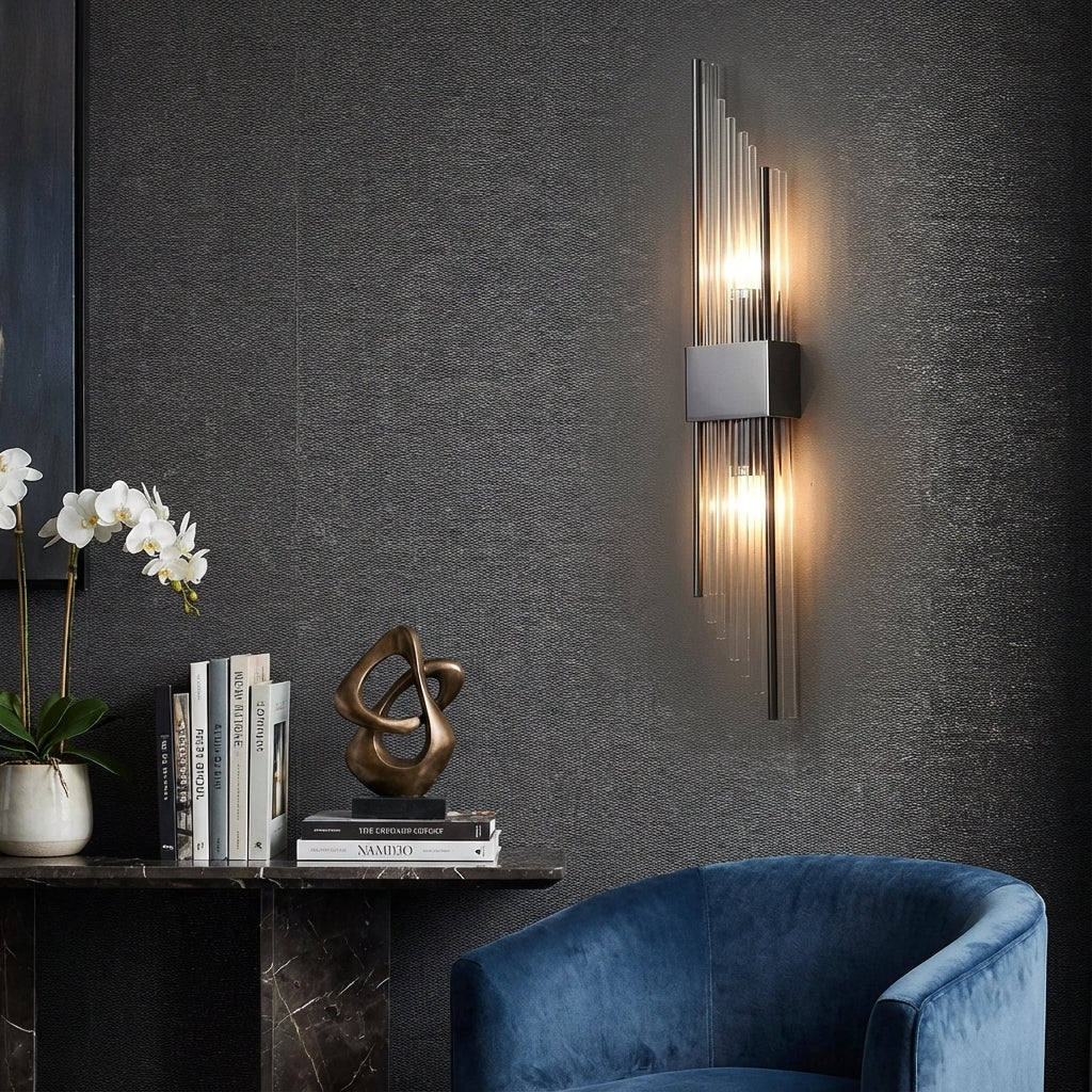 Wandlamp Art Deco met Glazen Staven en 3 Kleurtemperaturen