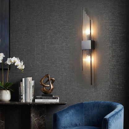 Wandlamp Art Deco met Glazen Staven en 3 Kleurtemperaturen