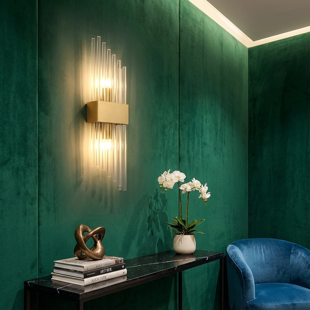 Wandlamp Art Deco met Glazen Staven en 3 Kleurtemperaturen