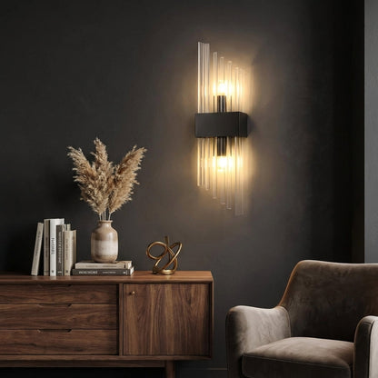 Wandlamp Art Deco met Glazen Staven en 3 Kleurtemperaturen
