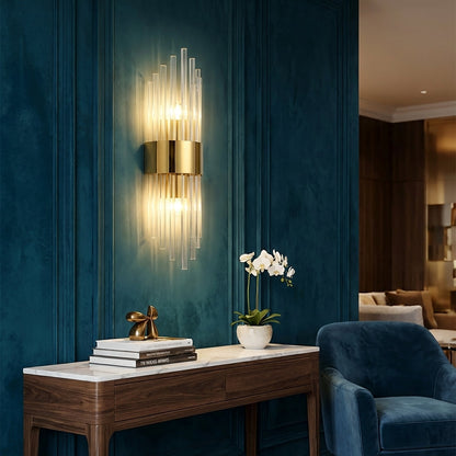 Wandlamp Art Deco met Glazen Staven en 3 Kleurtemperaturen