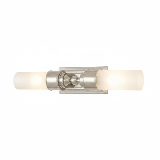 Wandlamp Badkamer Klassiek met Twee Cilindervormige Glazen Kappen