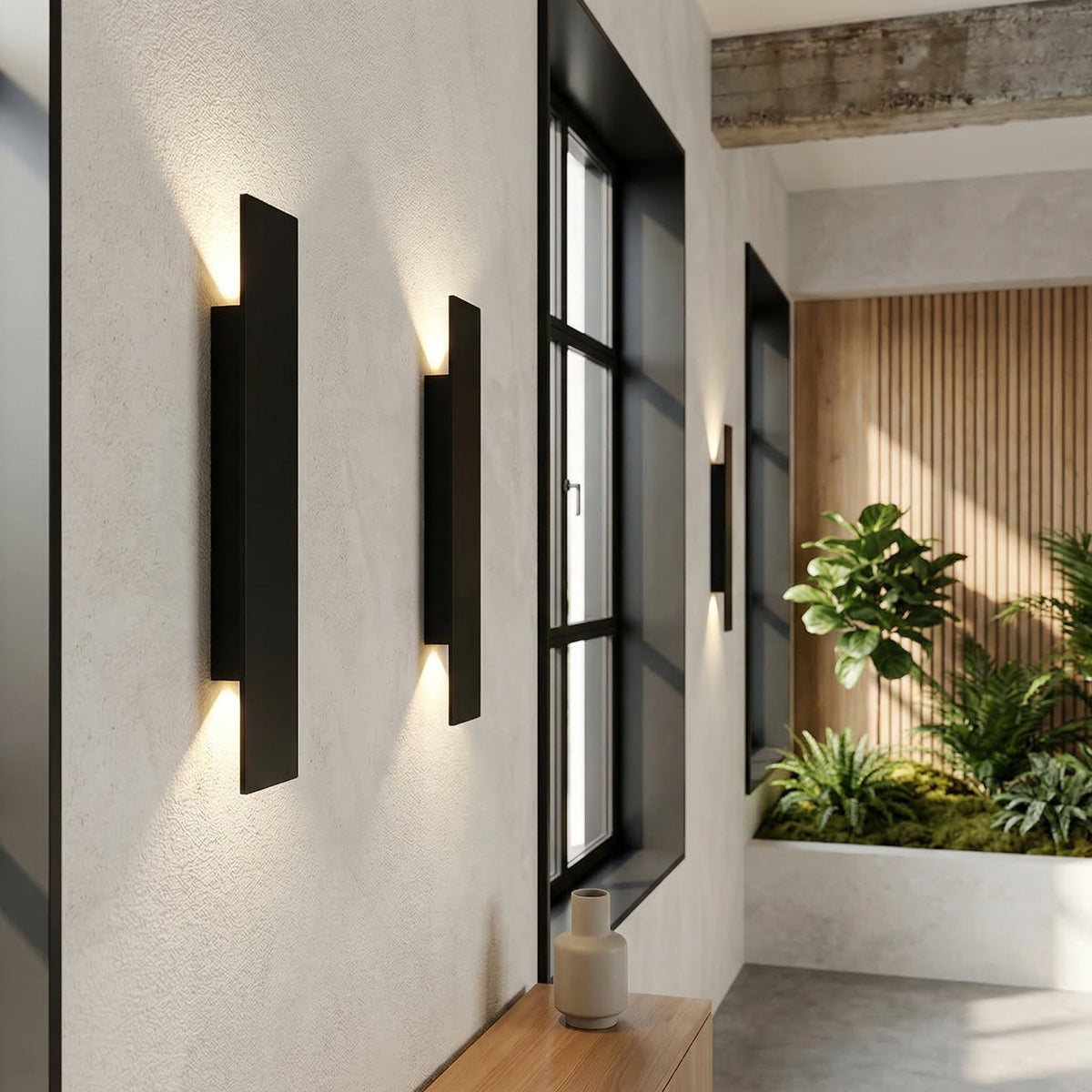 Wandlamp Buiten Minimalistisch LED met Dubbelzijdige Lichtuitstraling en Geïntegreerde LED ##POS:2##