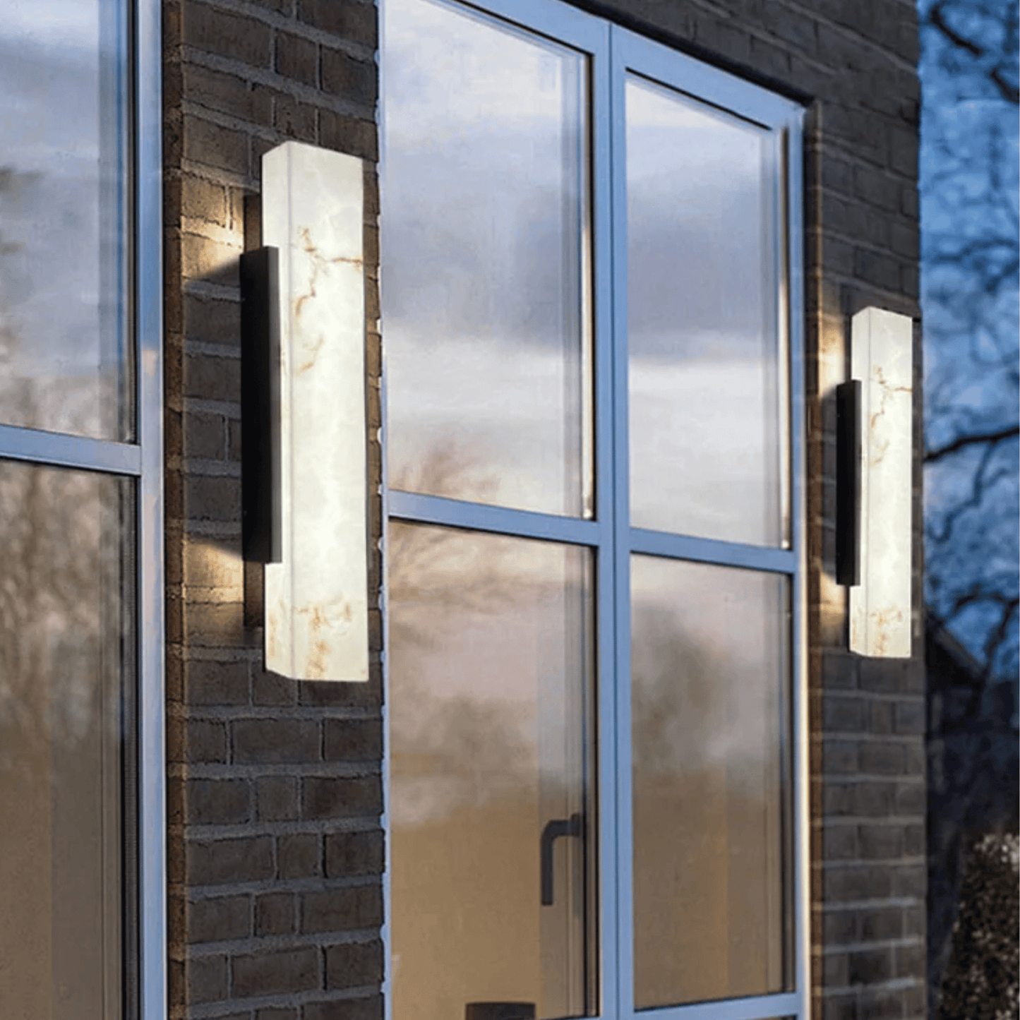 Wandlamp Buiten Minimalistisch met Marmerlook Diffuser en Geïntegreerde LED