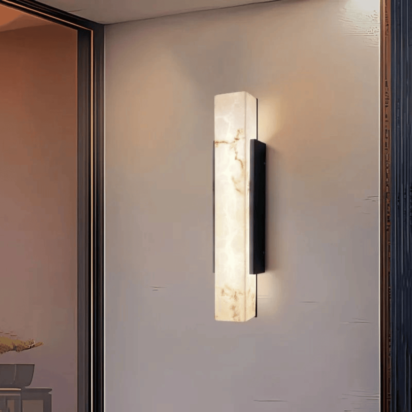 Wandlamp Buiten Minimalistisch met Marmerlook Diffuser en Geïntegreerde LED