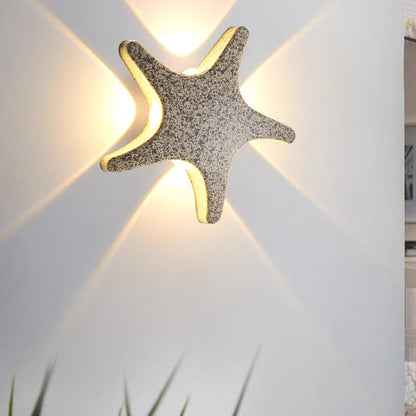 Wandlamp Buiten Modern met Zeester Vorm en Warm LED Licht