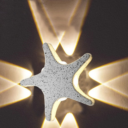 Wandlamp Buiten Modern met Zeester Vorm en Warm LED Licht