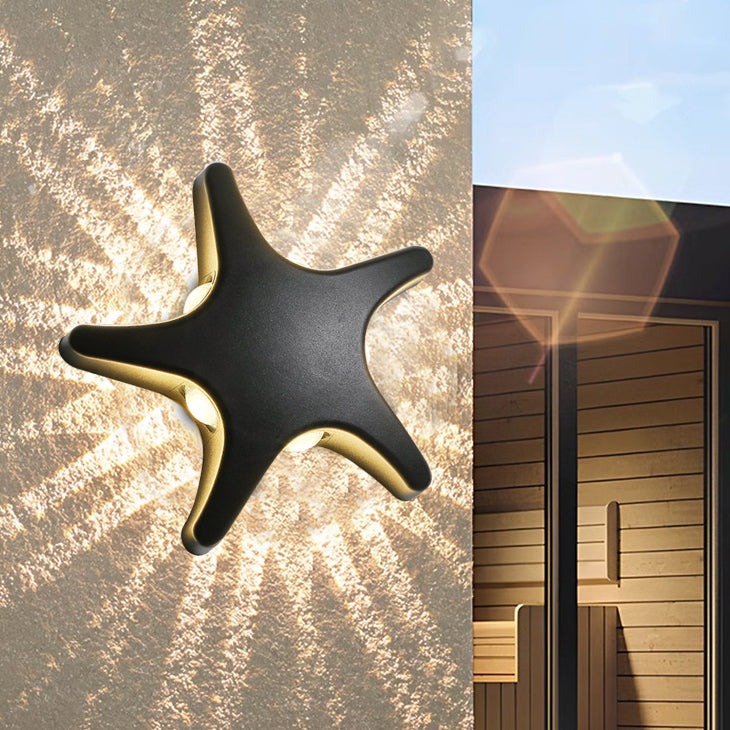 Wandlamp Buiten Modern met Zeester Vorm en Warm LED Licht