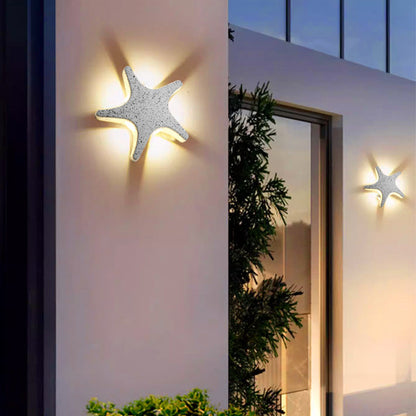 Wandlamp Buiten Modern met Zeester Vorm en Warm LED Licht