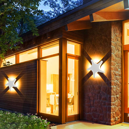 Wandlamp Buiten Modern met Zeester Vorm en Warm LED Licht