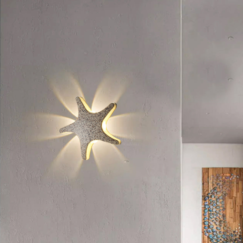 Wandlamp Buiten Modern met Zeester Vorm en Warm LED Licht