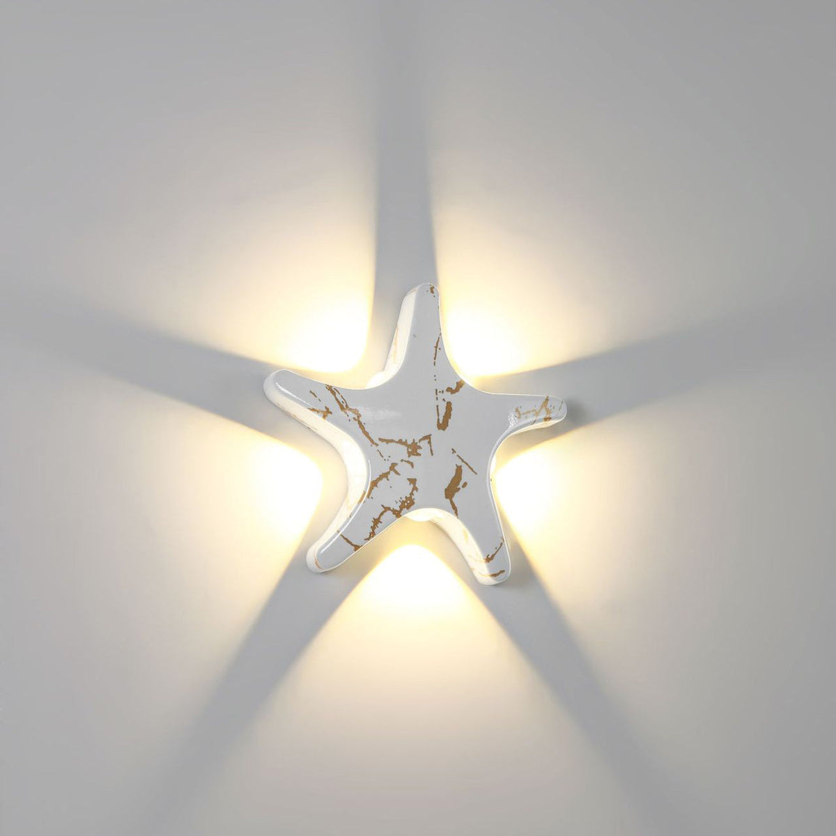 Wandlamp Buiten Modern met Zeester Vorm en Warm LED Licht