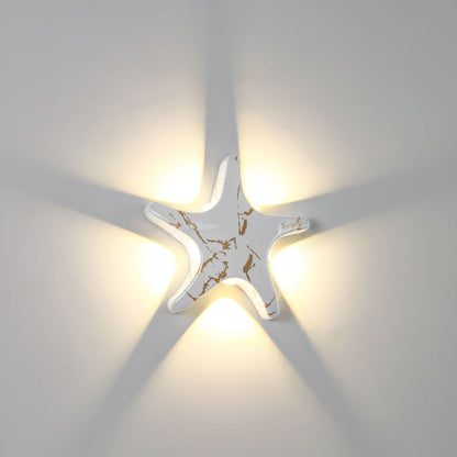 Wandlamp Buiten Modern met Zeester Vorm en Warm LED Licht