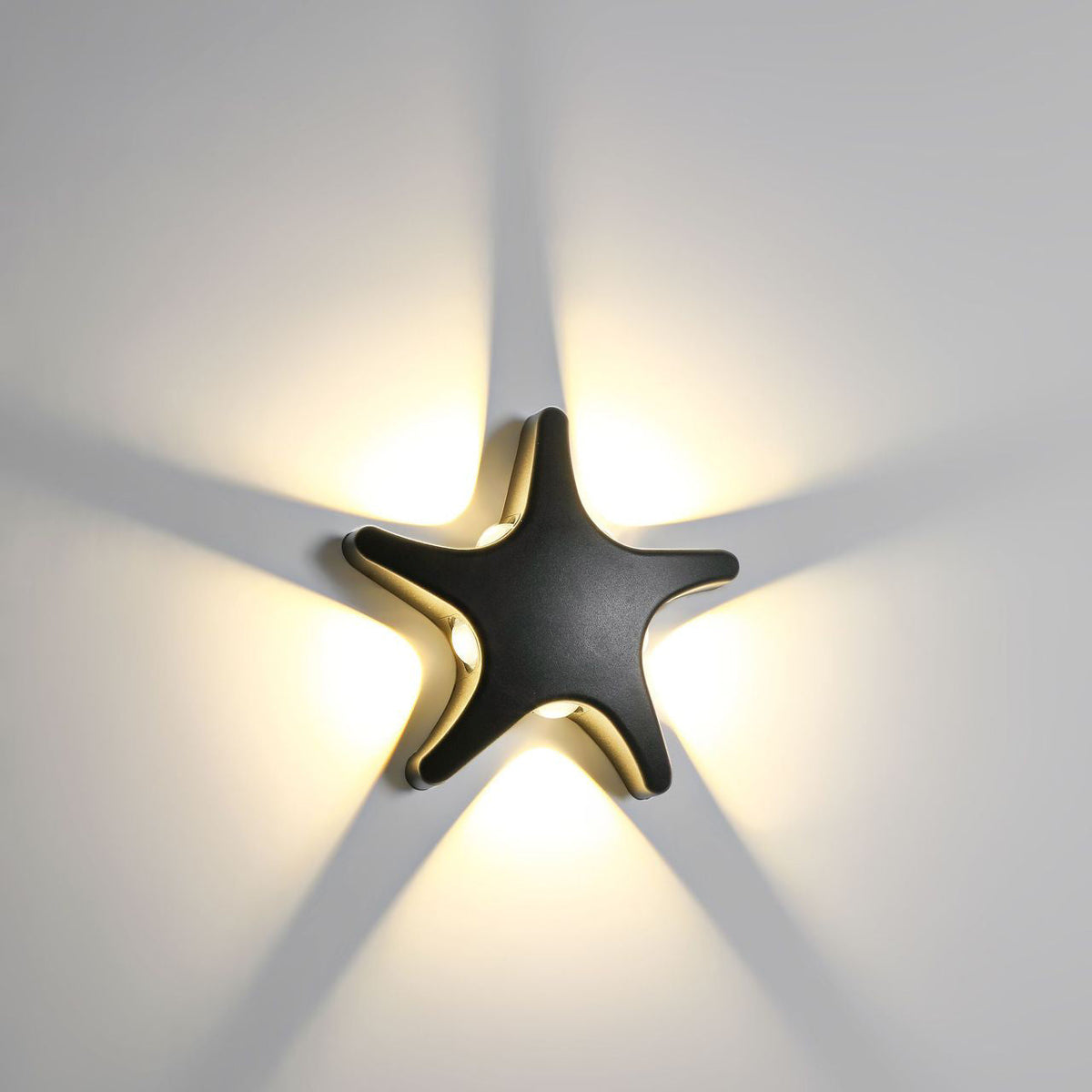 Wandlamp Buiten Modern met Zeester Vorm en Warm LED Licht